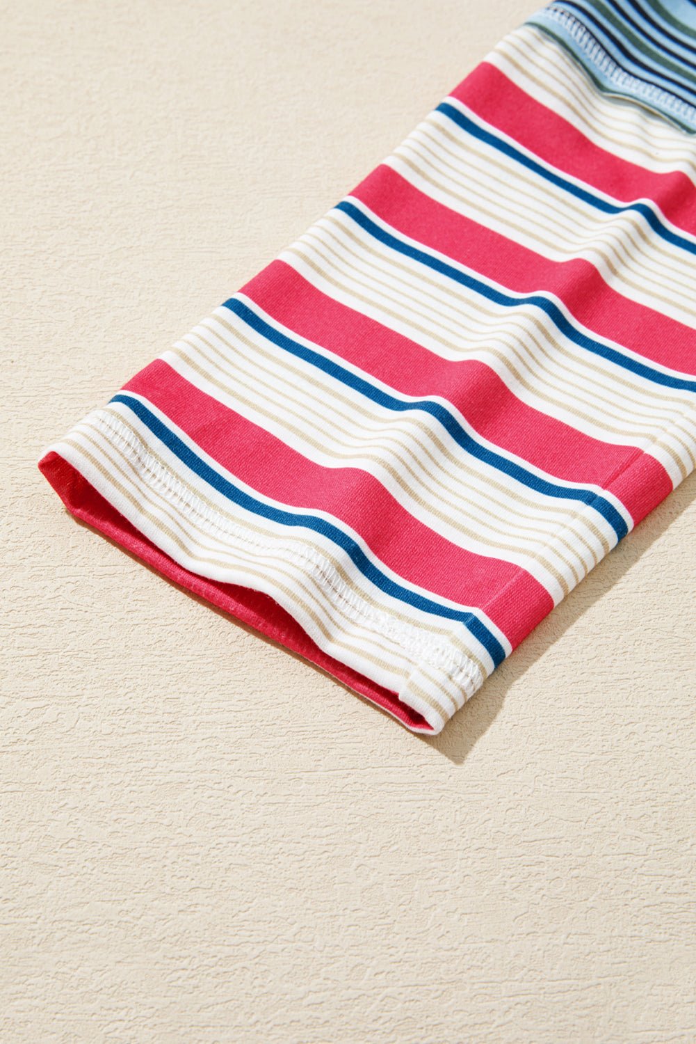 Stripe Patchwork Reverse Seam Long Sleeve Top - Rooted & Reckless Co.