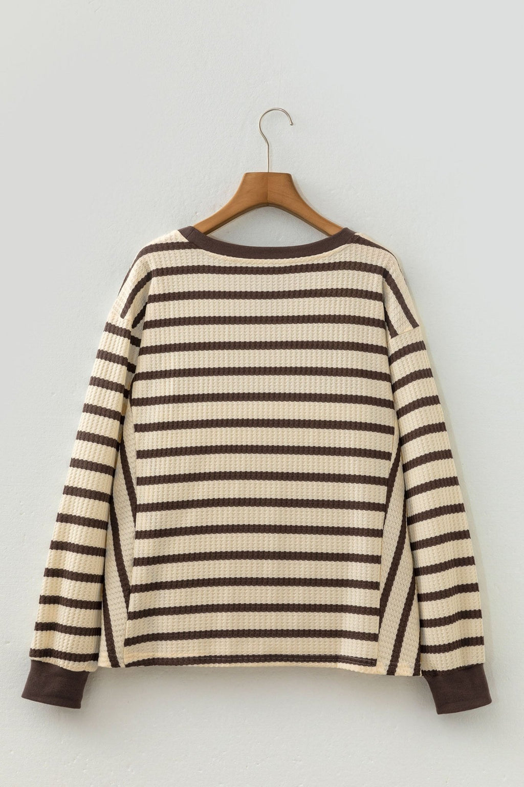 Stripe Patchwork Ribbed Cuff Long Sleeve Sweatshirt - Rooted & Reckless Co.