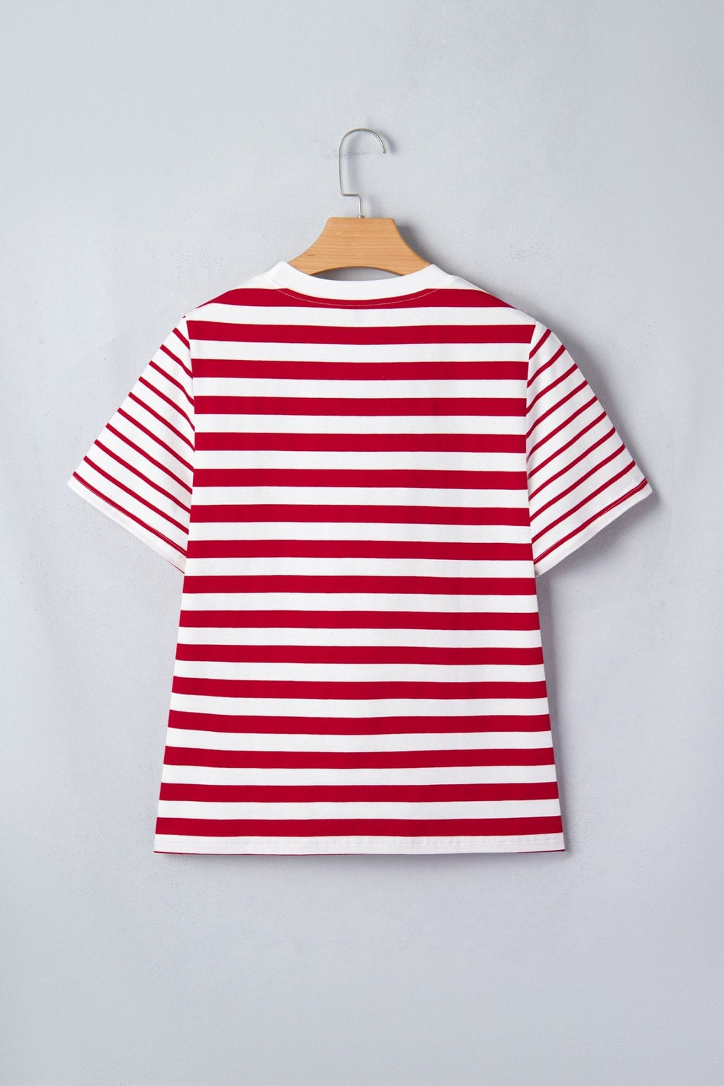 Stripe Patchwork Round Neck Short Sleeve T-Shirt - Rooted & Reckless Co.