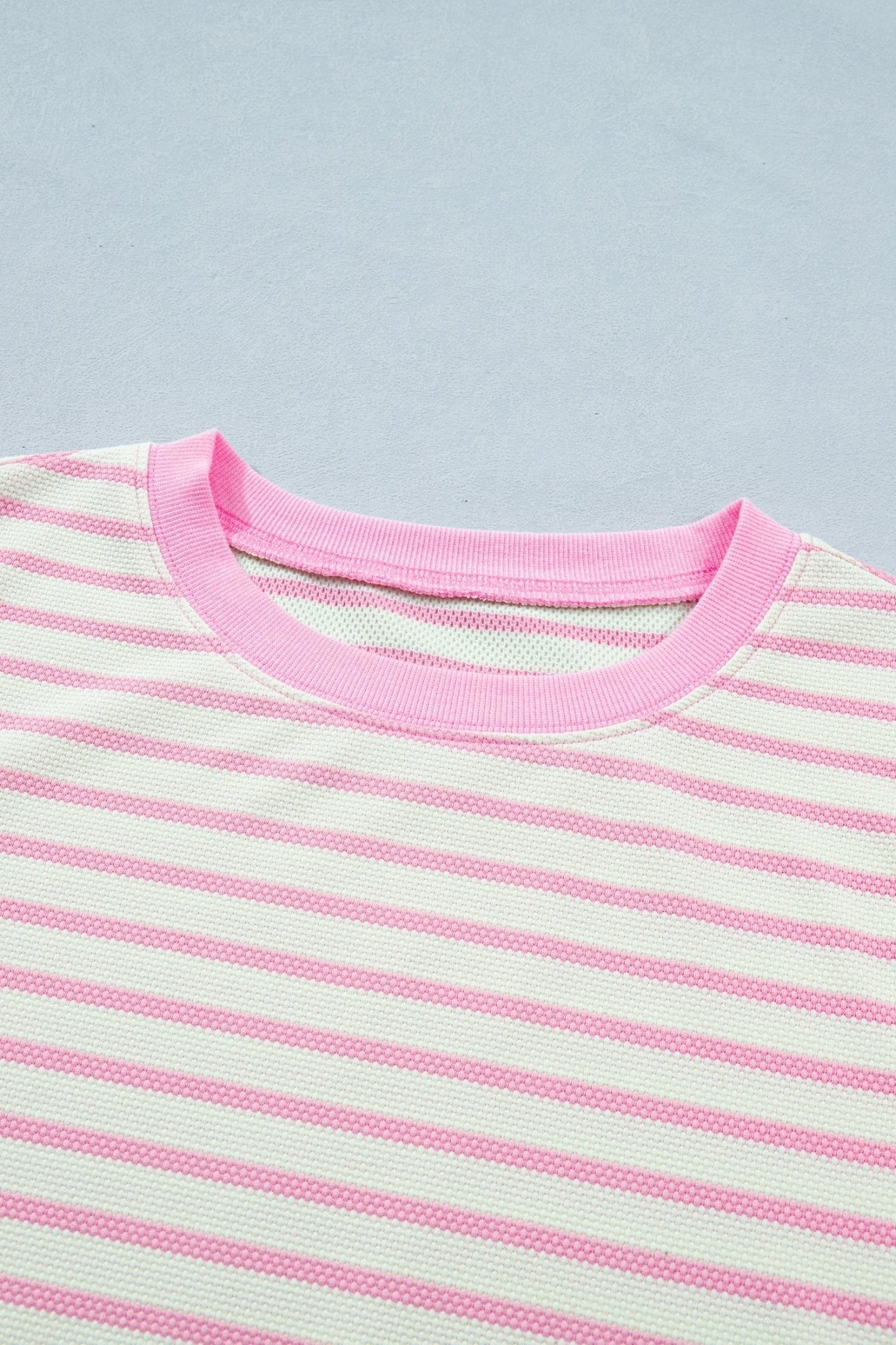 Stripe Patchwork Ruffle Short Sleeve Blouse - Rooted & Reckless Co.