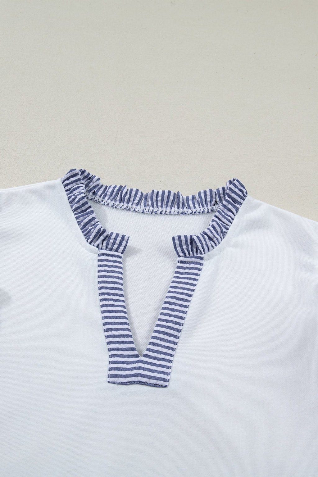 Stripe Patchwork Split Neck Ruffle Trim Sleeveless Dress - Rooted & Reckless Co.