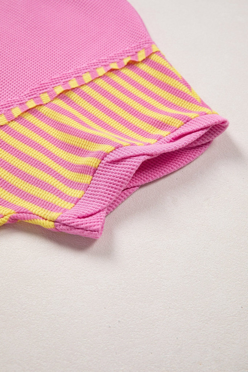Stripe Patchwork Waffle Knit Loose T-Shirt - Rooted & Reckless Co.