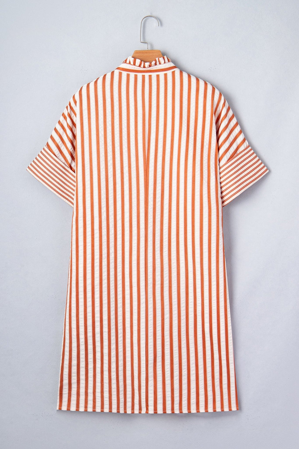 Stripe Pleated Frilled V-Neck Mini Dress - Rooted & Reckless Co.