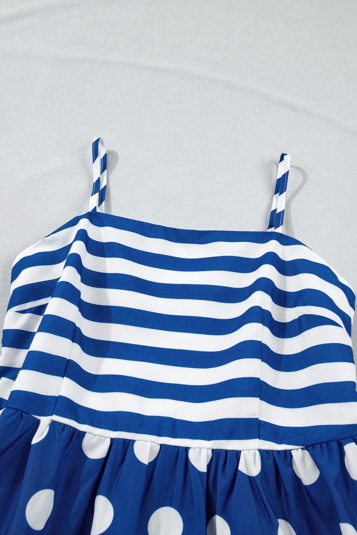 Stripe Polka Dot Patchwork High Waist Maxi Dress - Rooted & Reckless Co.
