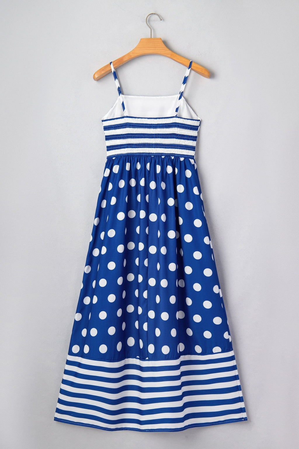 Stripe Polka Dot Patchwork High Waist Maxi Dress - Rooted & Reckless Co.