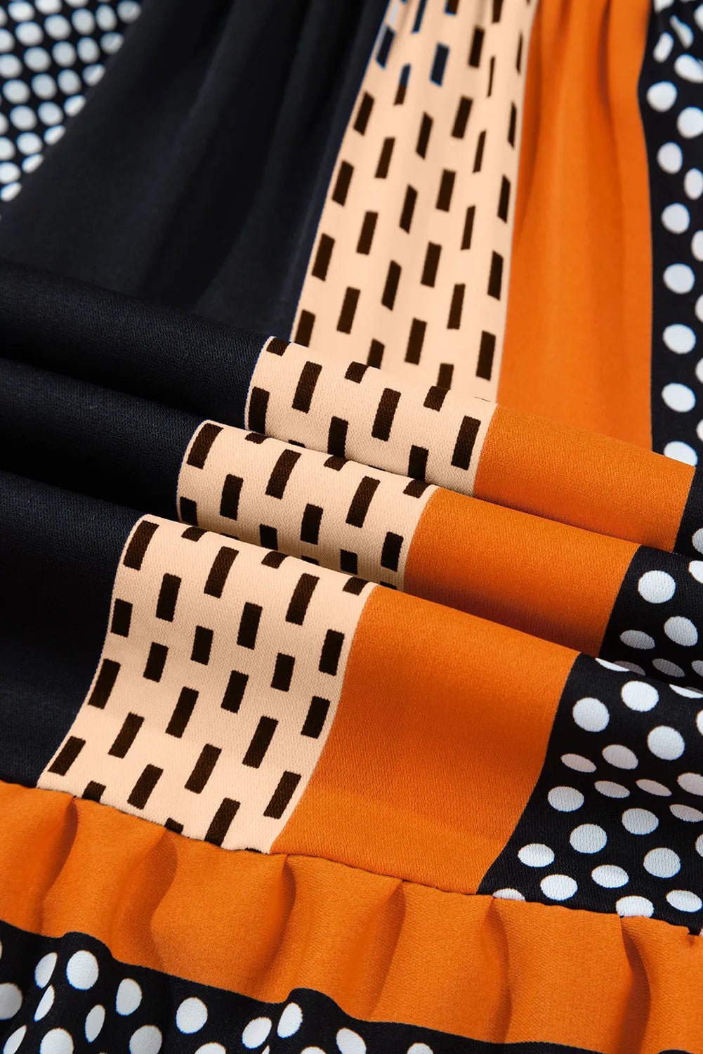 Stripe Polka Dot Ruffle Hem Mini Dress - Rooted & Reckless Co.