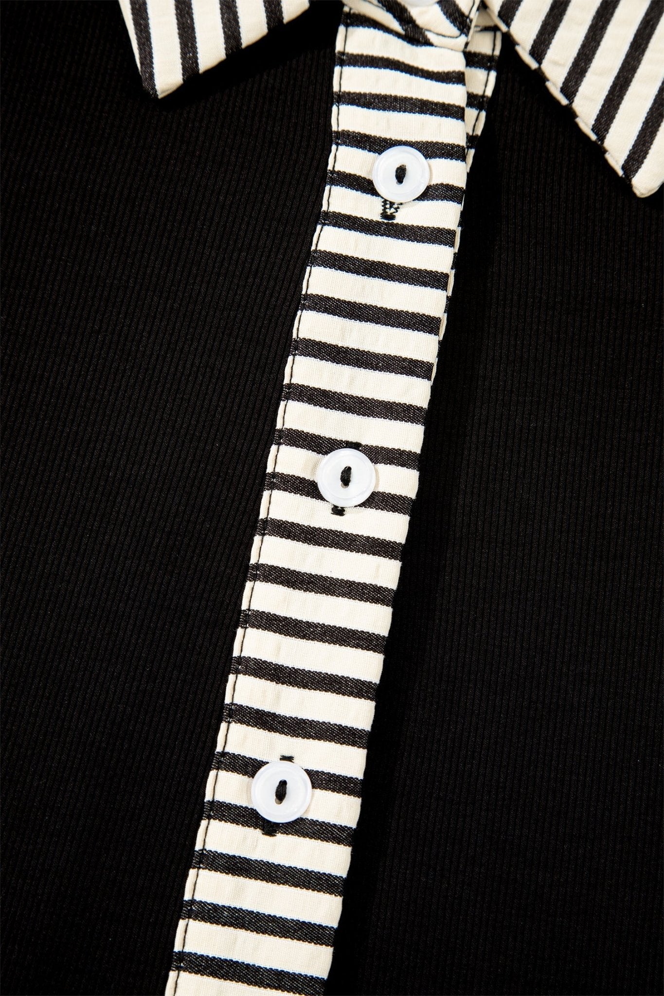 Stripe Polo Collar Tied Short Sleeve Mini Dress - Rooted & Reckless Co.