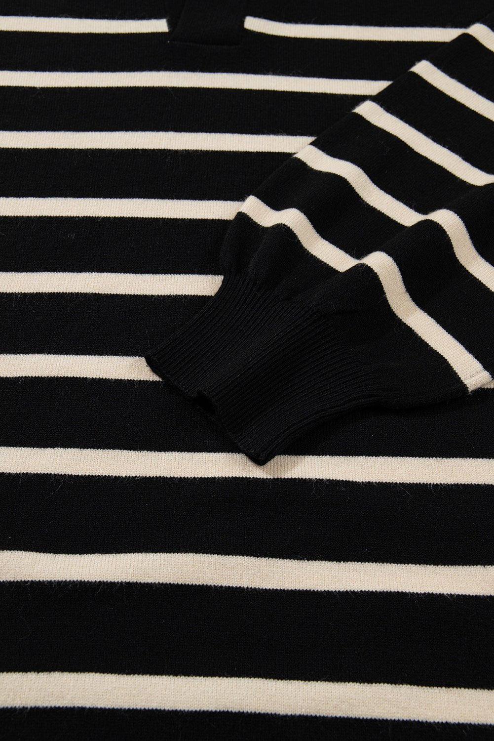 Stripe Puff Sleeve Collared Sweater Mini Dress - Rooted & Reckless Co.