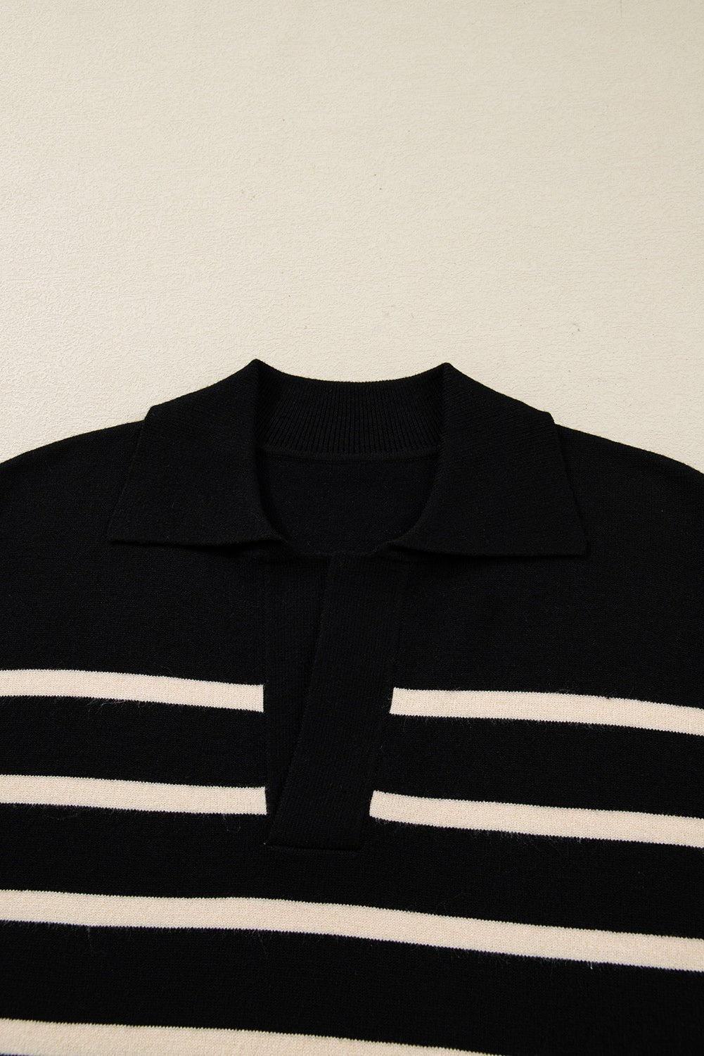 Stripe Puff Sleeve Collared Sweater Mini Dress - Rooted & Reckless Co.