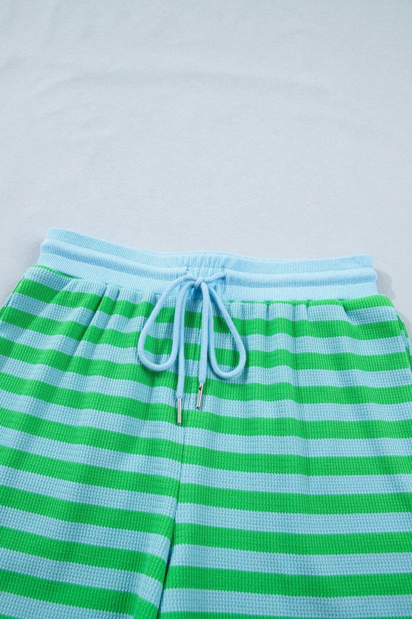 Stripe Puff Sleeve T-Shirt & Drawstring Shorts Set - Rooted & Reckless Co.