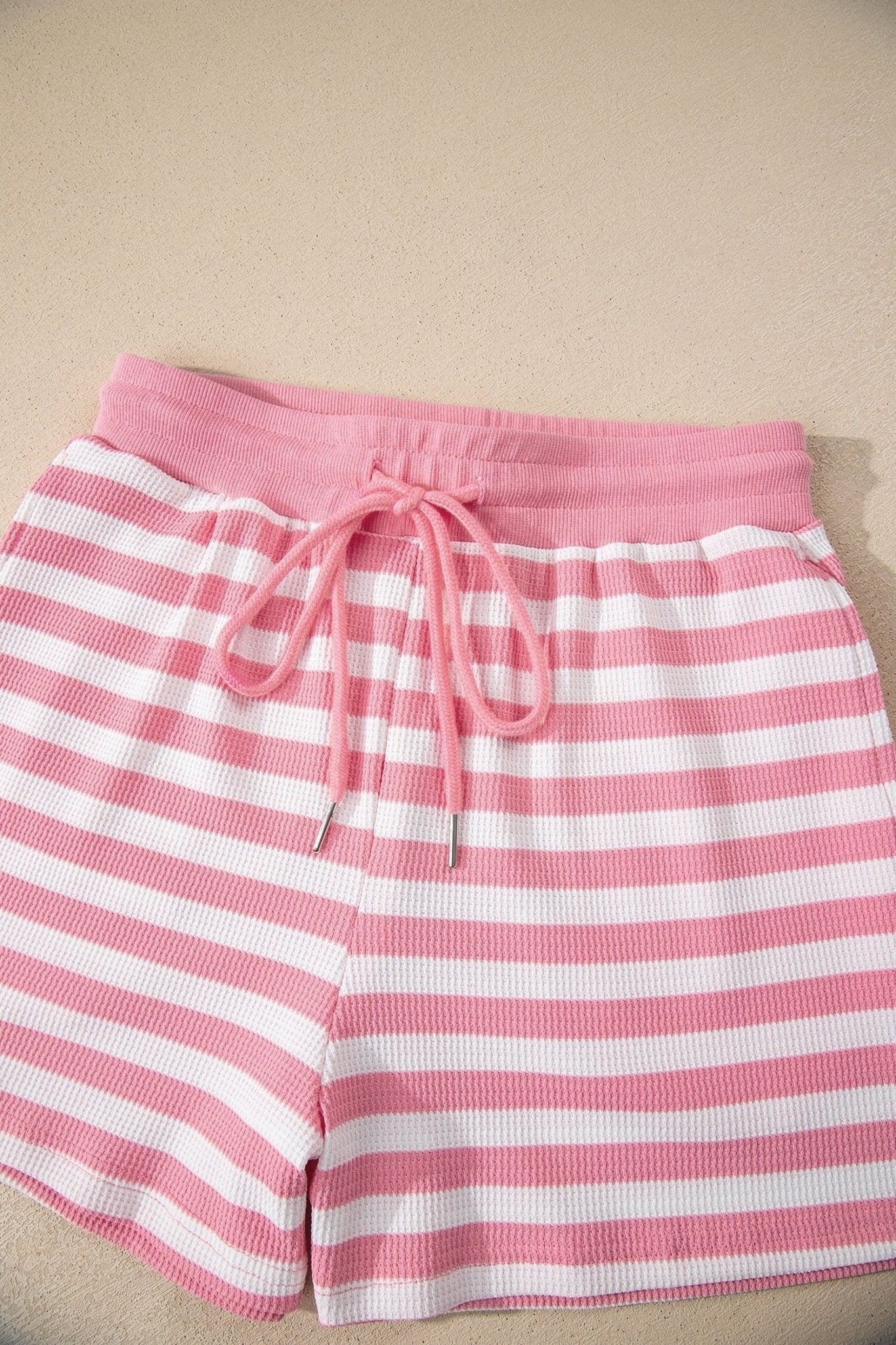 Stripe Puff Sleeve T-Shirt & Drawstring Shorts Set - Rooted & Reckless Co.