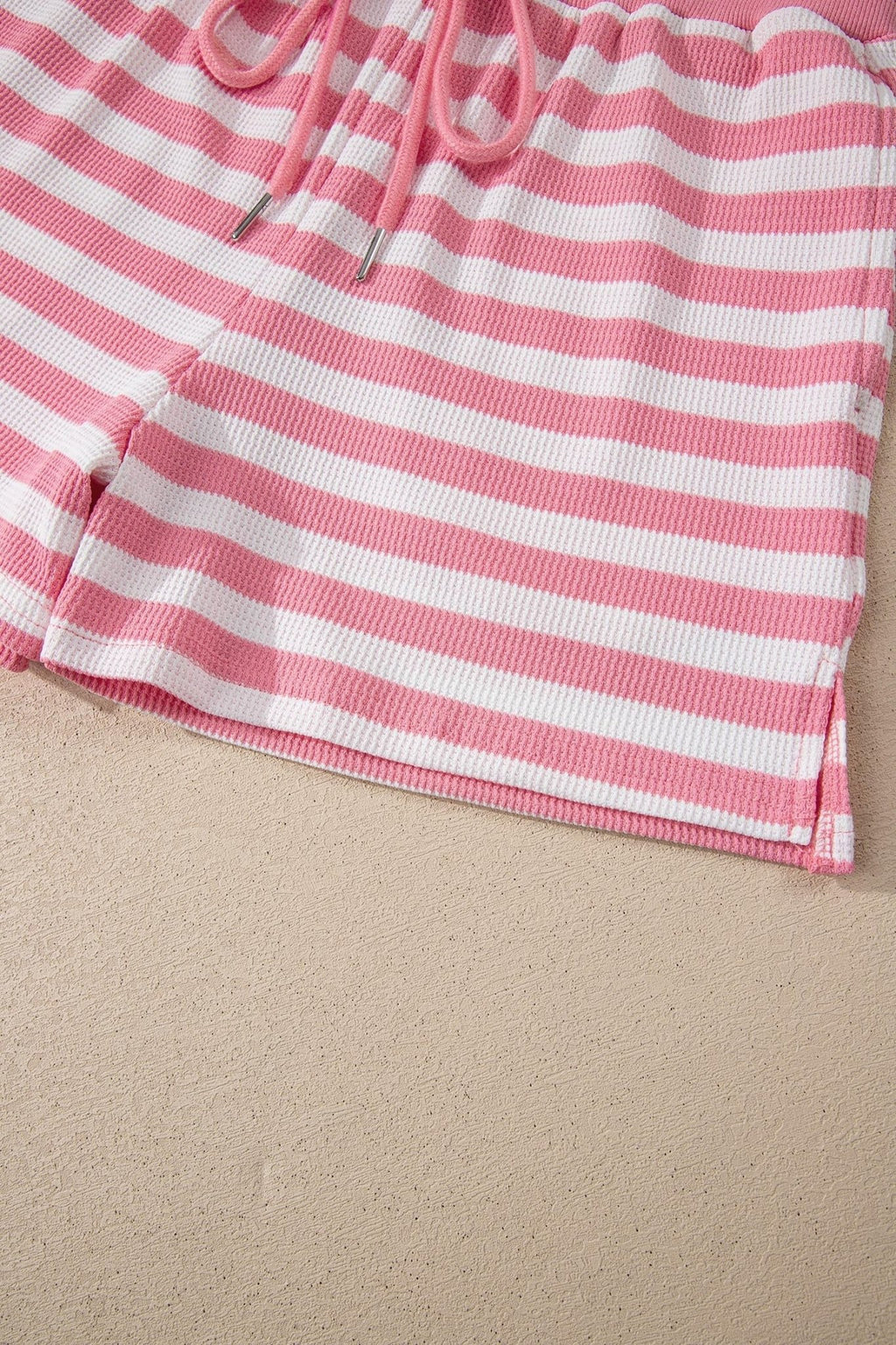 Stripe Puff Sleeve T-Shirt & Drawstring Shorts Set - Rooted & Reckless Co.