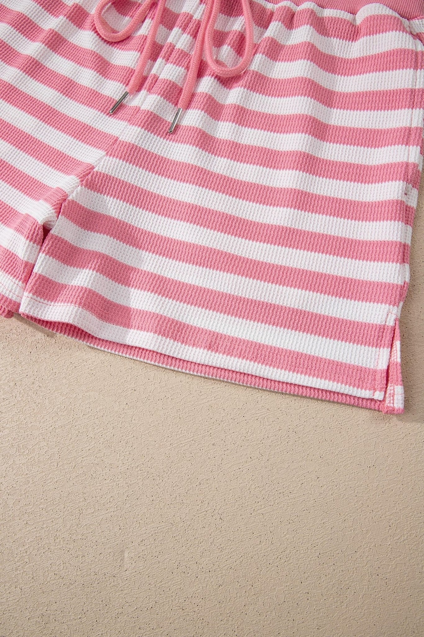Stripe Puff Sleeve T-Shirt & Drawstring Shorts Set - Rooted & Reckless Co.