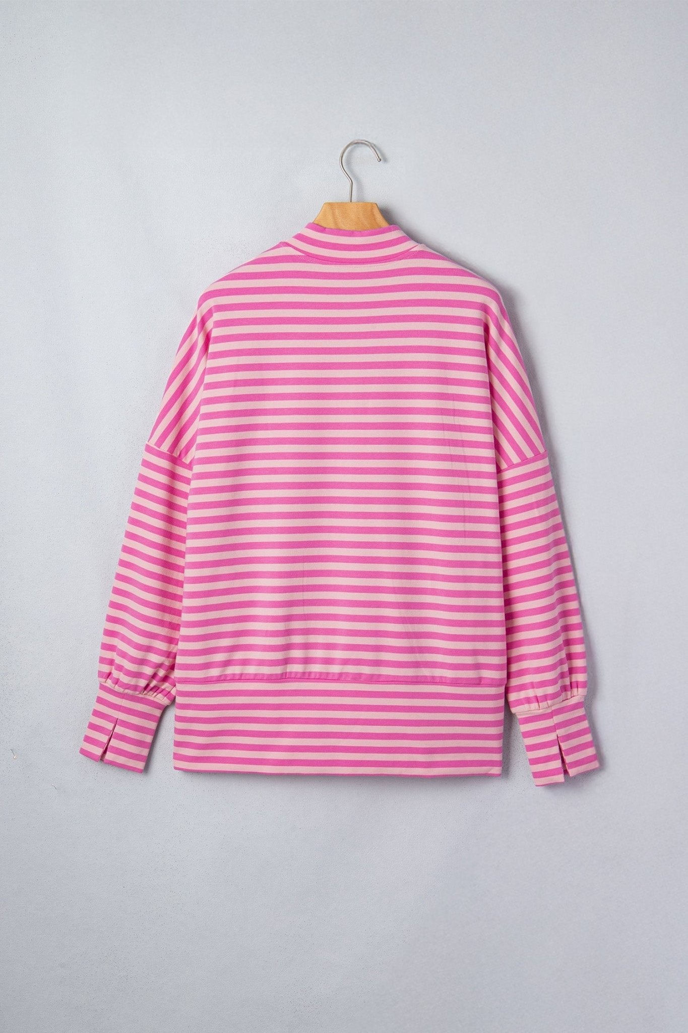 Stripe Puff Sleeve Zip-Up Sweatshirt Jacket - Rooted & Reckless Co.
