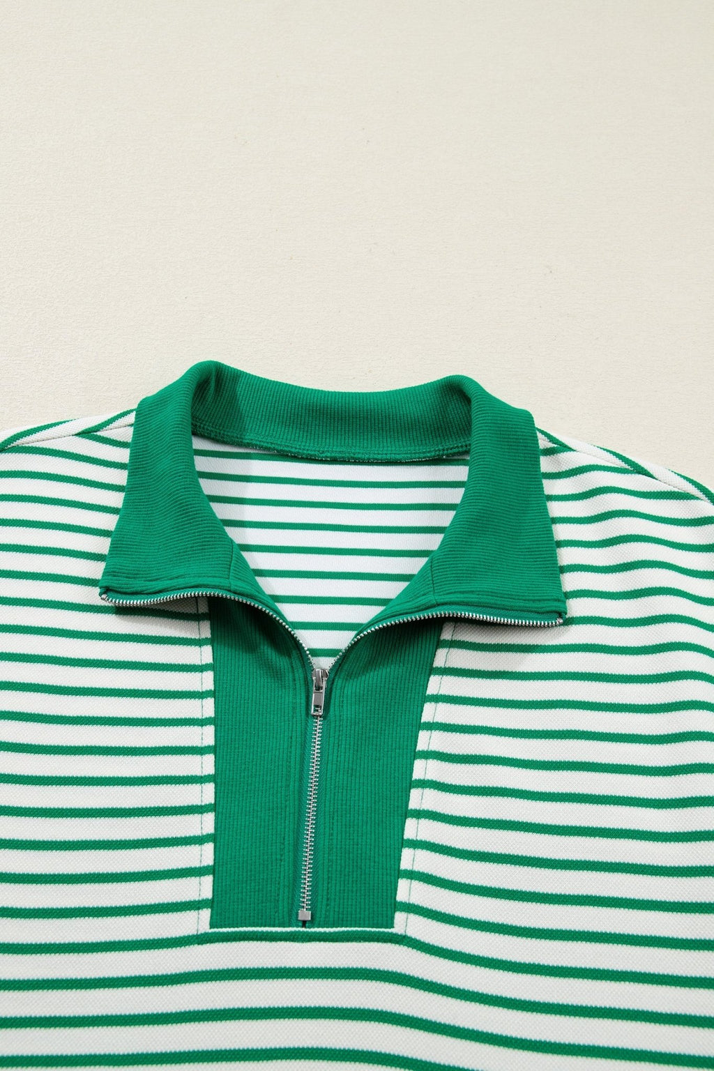 Stripe Quarter Zip Polo Collar T-Shirt Dress - Rooted & Reckless Co.