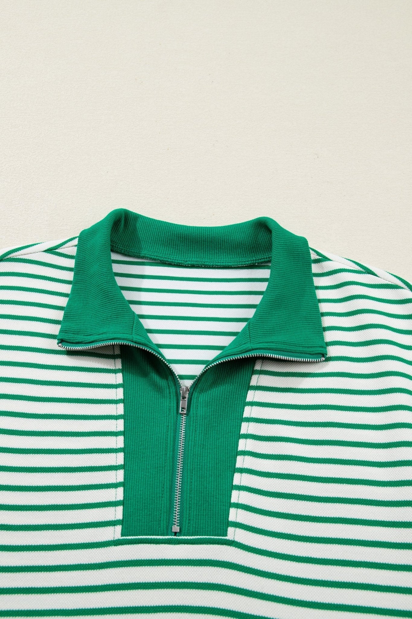 Stripe Quarter Zip Polo Collar T-Shirt Dress - Rooted & Reckless Co.