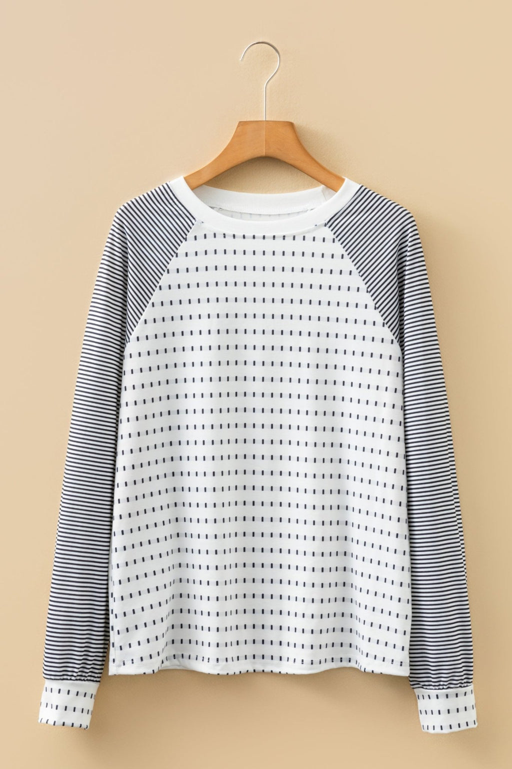 Stripe Raglan Patchwork Long Sleeve Top - Rooted & Reckless Co.