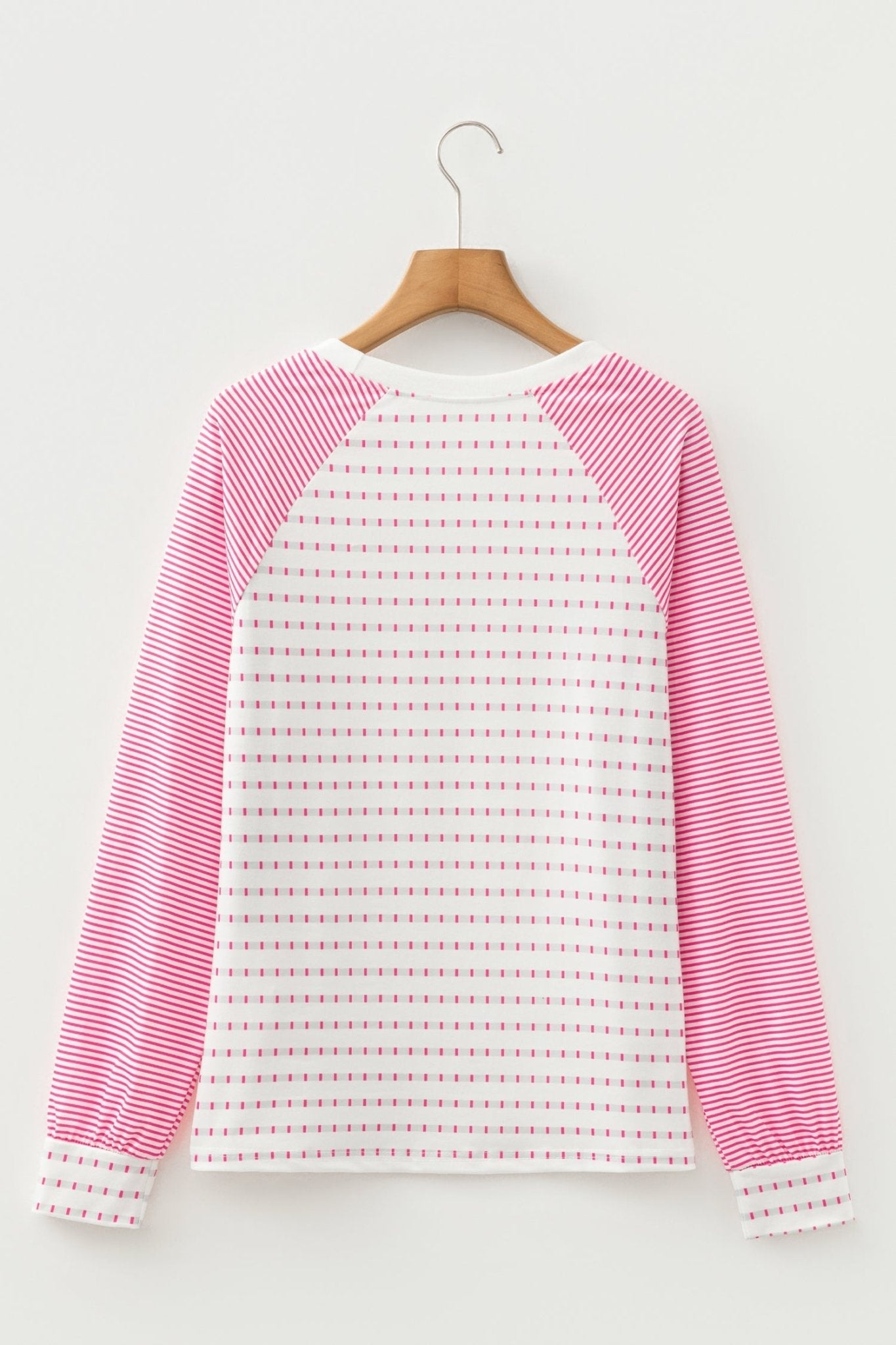 Stripe Raglan Patchwork Long Sleeve Top - Rooted & Reckless Co.