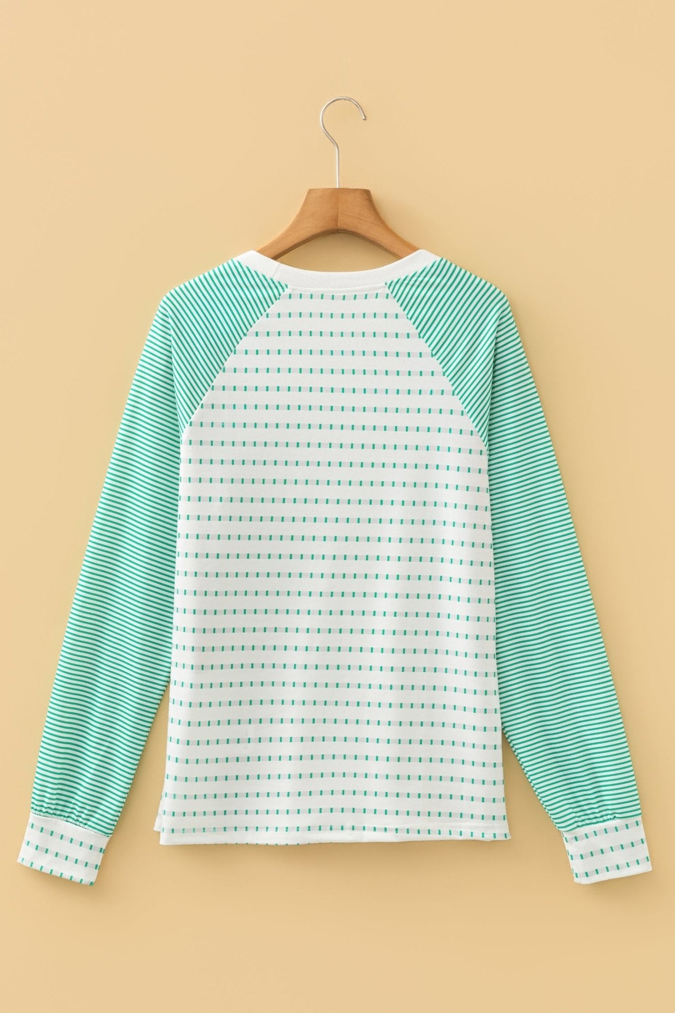 Stripe Raglan Patchwork Long Sleeve Top - Rooted & Reckless Co.