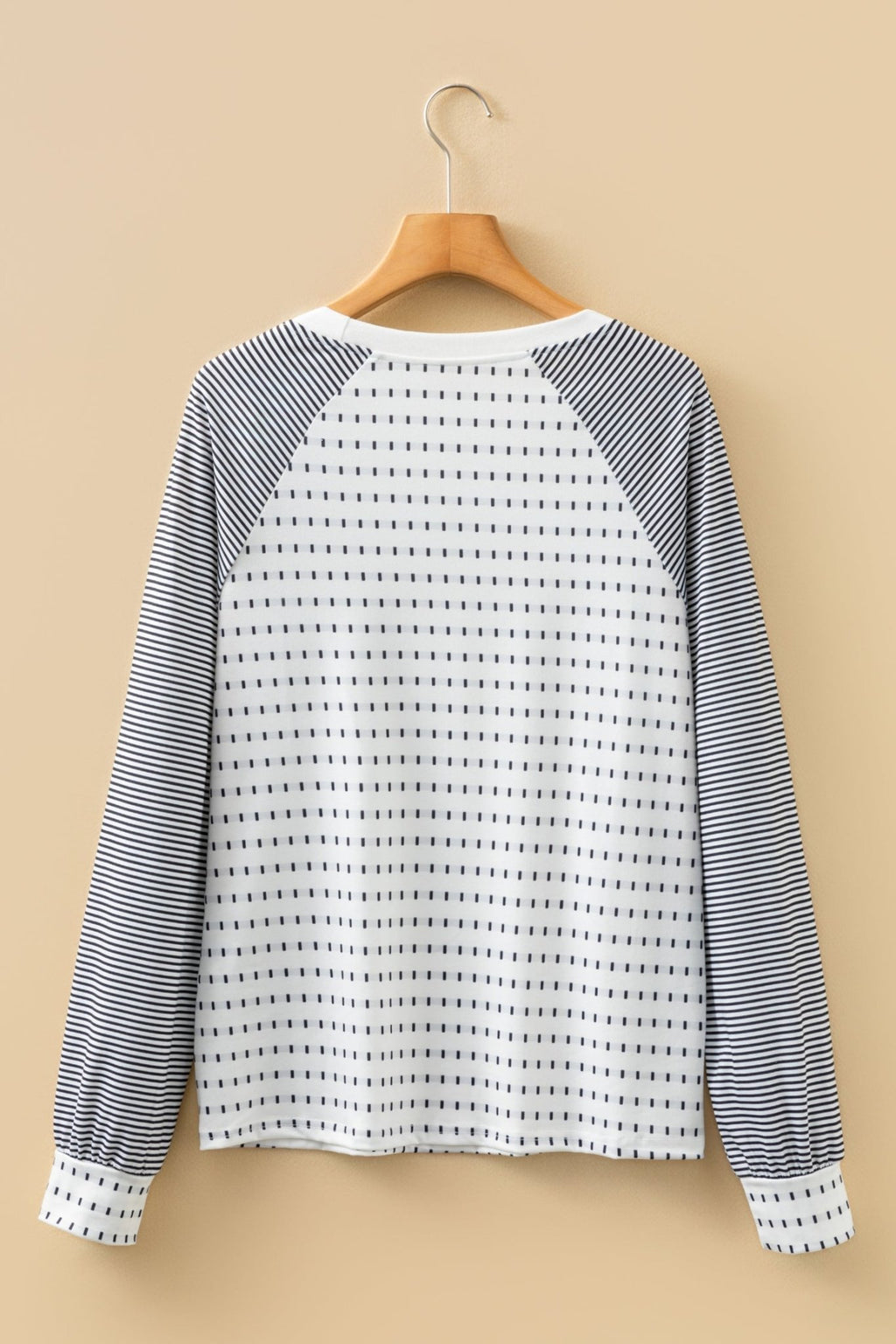 Stripe Raglan Patchwork Long Sleeve Top - Rooted & Reckless Co.