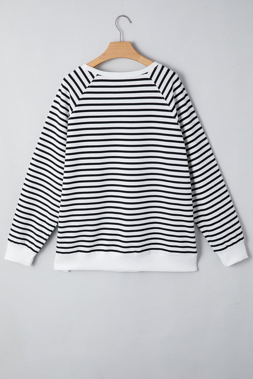 Stripe Raglan Sleeve Side Slit Sweatshirt - Rooted & Reckless Co.