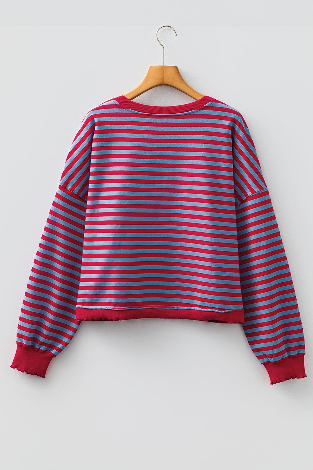 Stripe Reverse Seam Contrast Trim Sweatshirt - Rooted & Reckless Co.