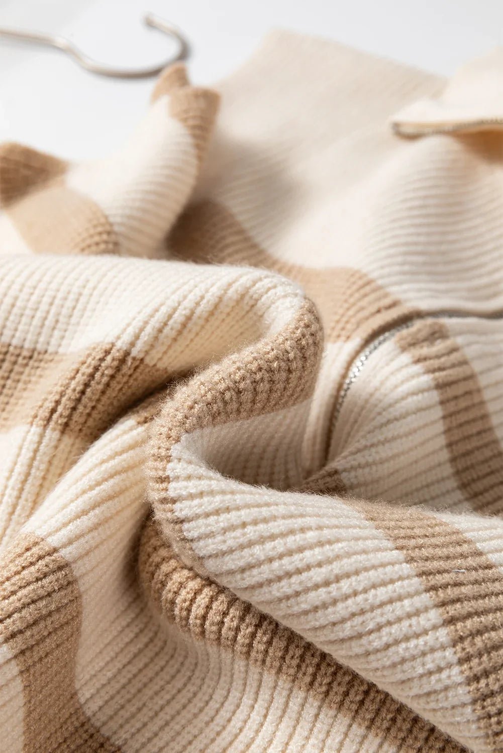 Stripe Ribbed Half-Zip Collar Sleeveless Sweater - Rooted & Reckless Co.