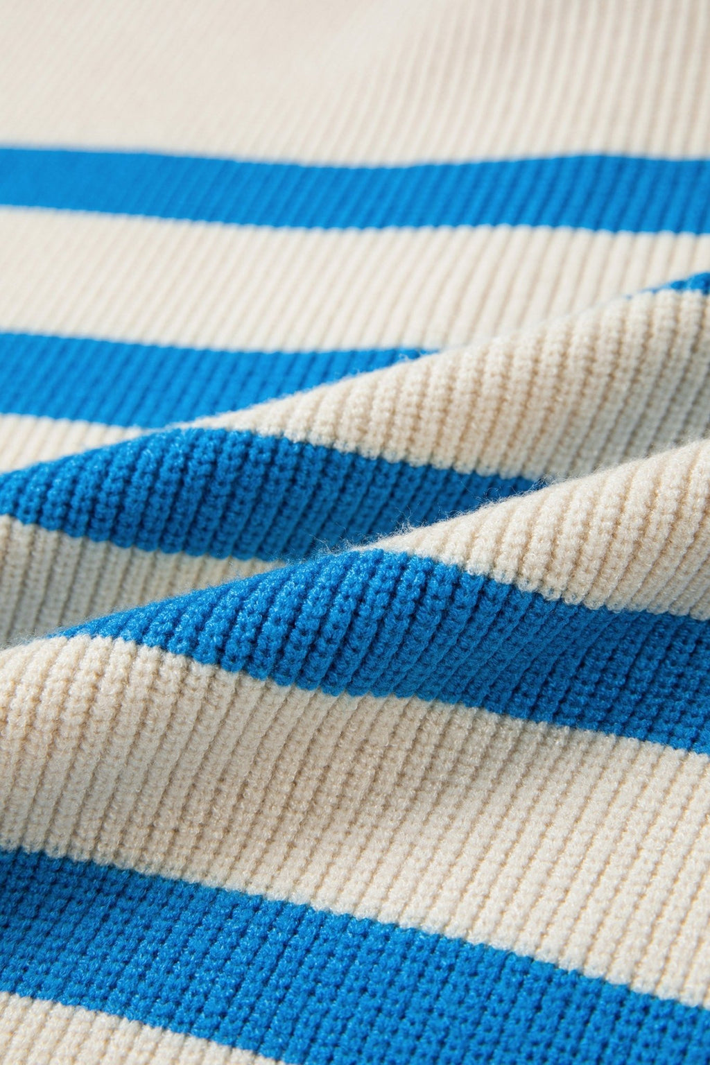 Stripe Ribbed Half-Zip Collar Sleeveless Sweater - Rooted & Reckless Co.