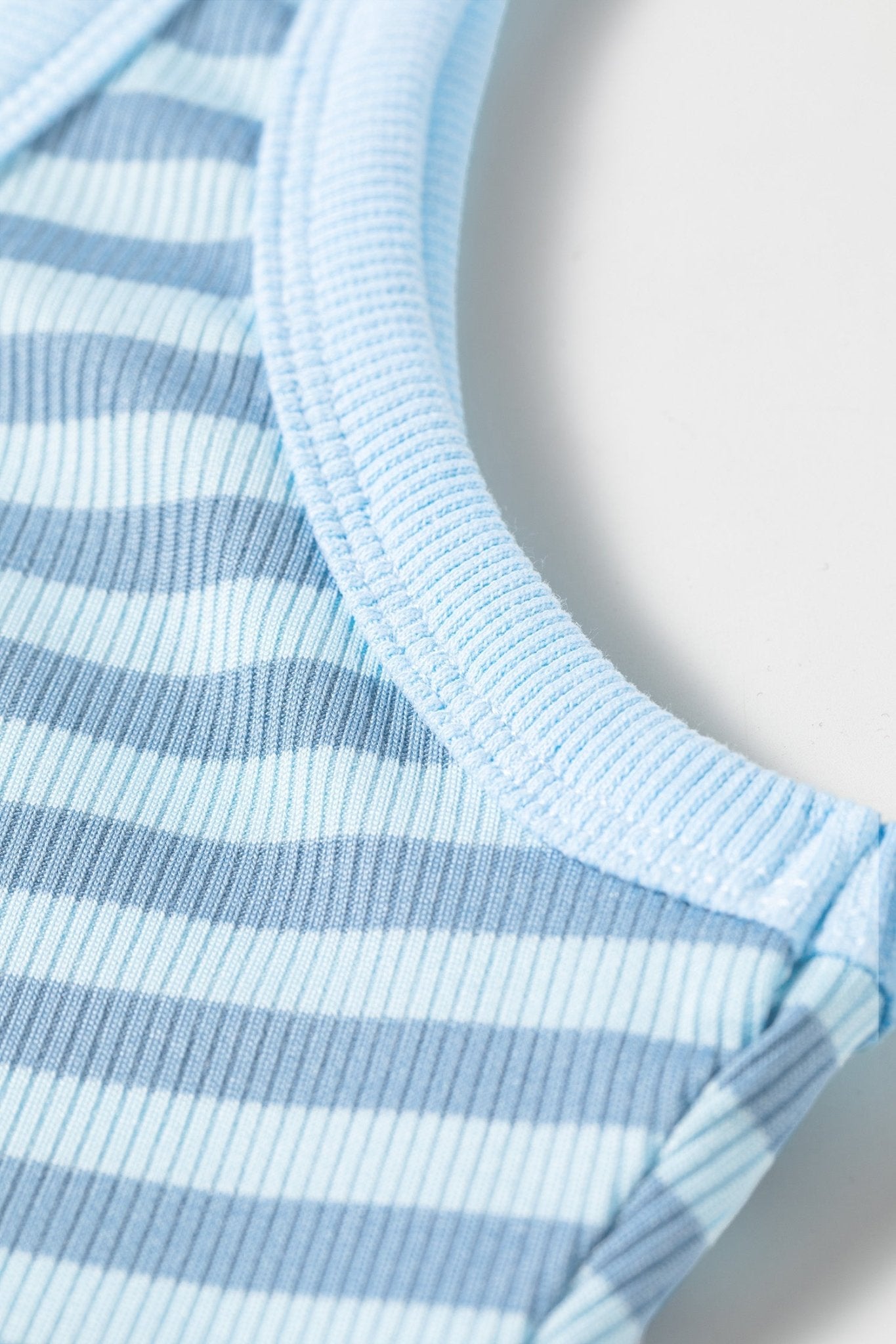 Stripe Ribbed Knit Sleeveless Tank Top - Rooted & Reckless Co.