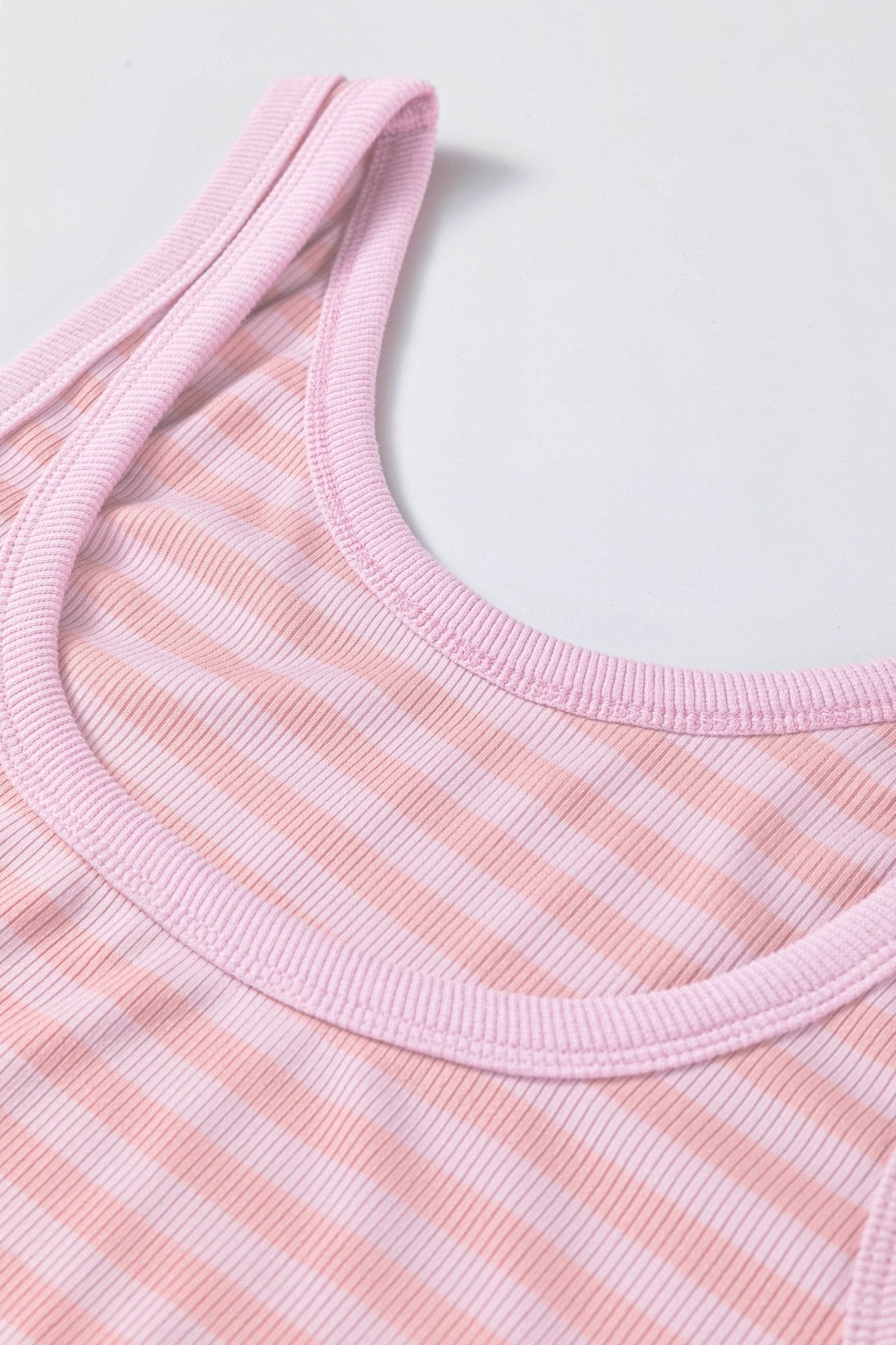 Stripe Ribbed Knit Sleeveless Tank Top - Rooted & Reckless Co.