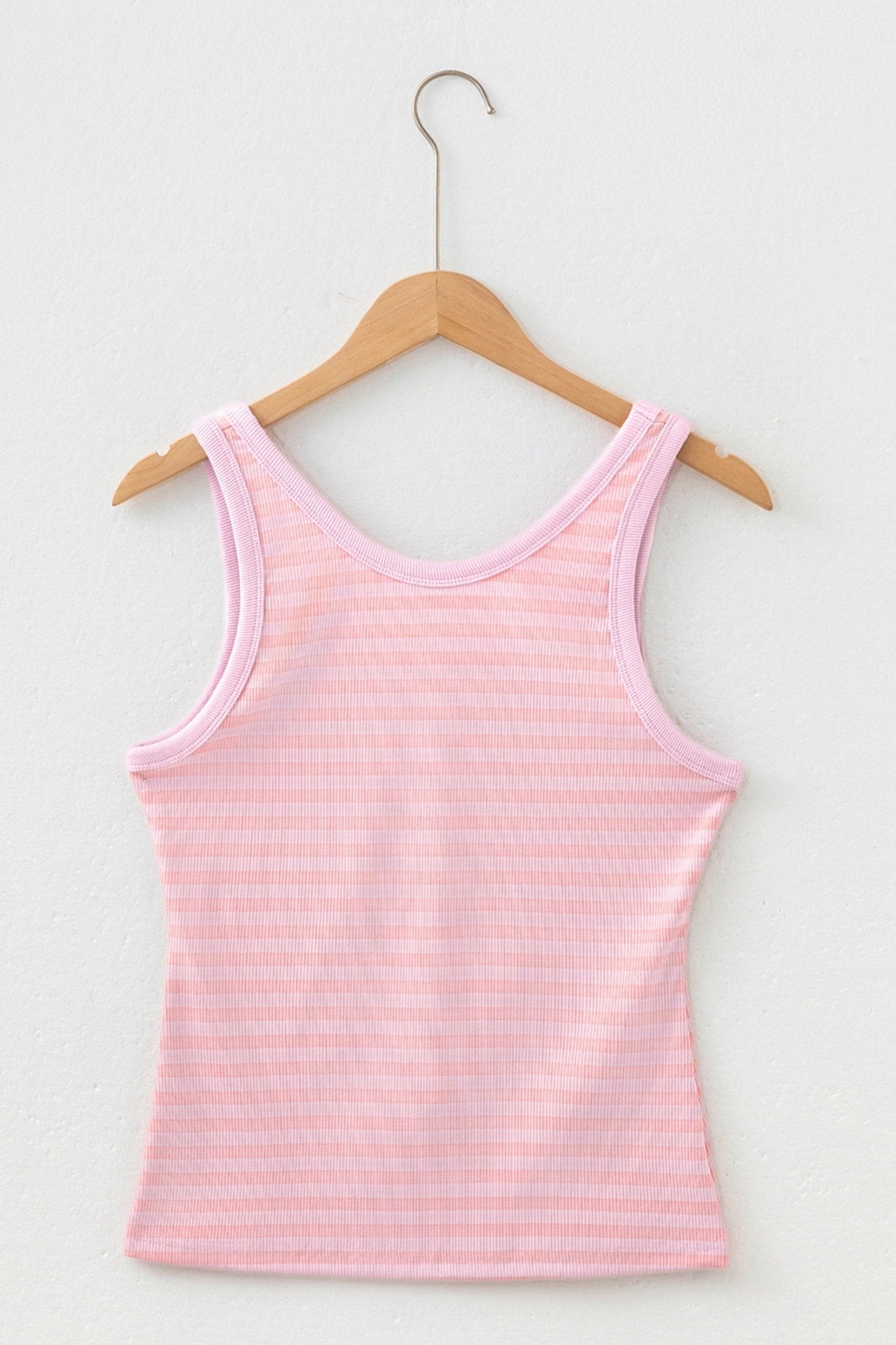 Stripe Ribbed Knit Sleeveless Tank Top - Rooted & Reckless Co.