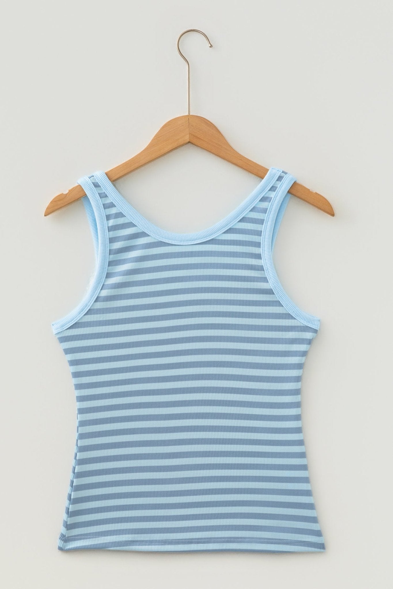 Stripe Ribbed Knit Sleeveless Tank Top - Rooted & Reckless Co.