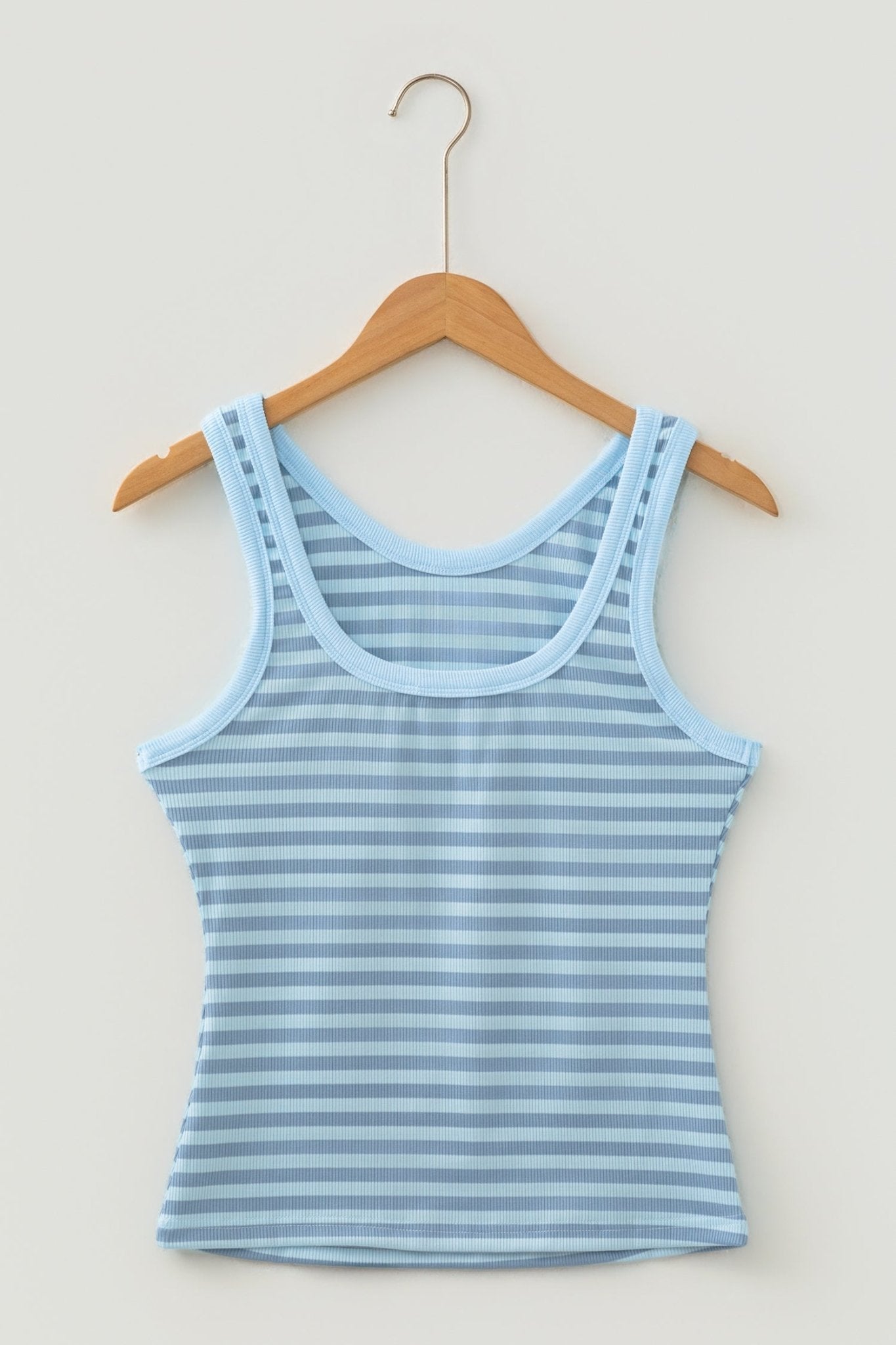 Stripe Ribbed Knit Sleeveless Tank Top - Rooted & Reckless Co.