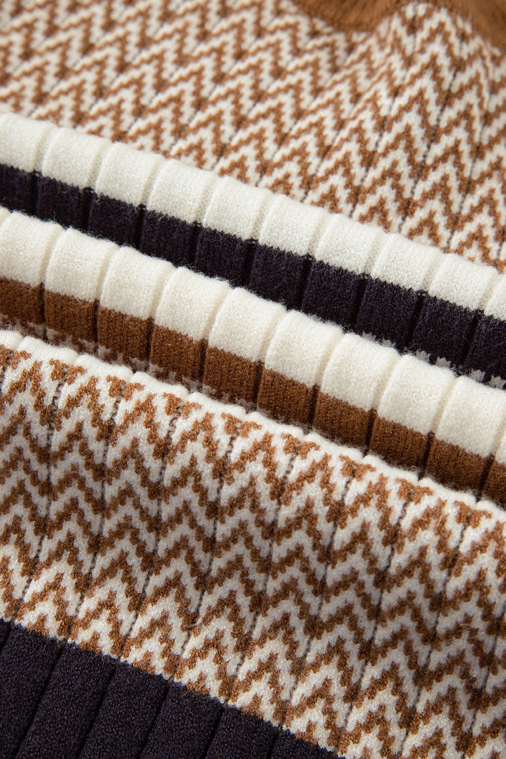 Stripe Ribbed Knit Trim Sweater - Rooted & Reckless Co.
