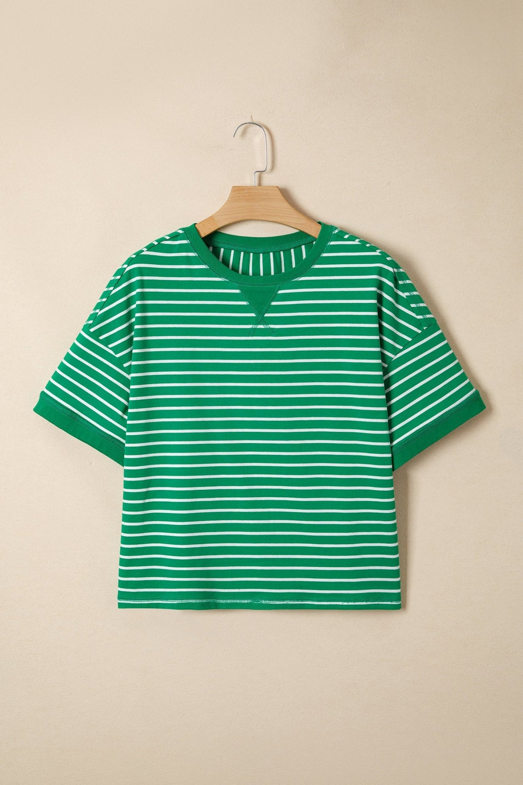 Stripe Ribbed Patchwork Short Sleeve Tee - Rooted & Reckless Co.