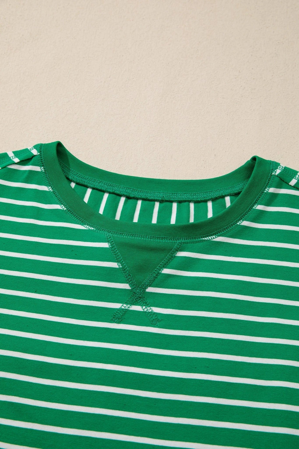 Stripe Ribbed Patchwork Short Sleeve Tee - Rooted & Reckless Co.