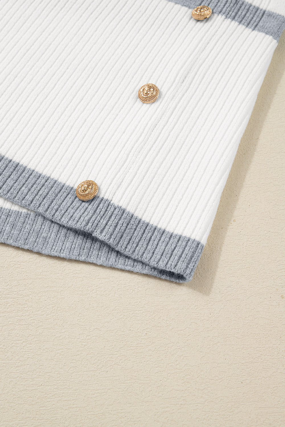 Stripe Ribbed Side-Button Drop Shoulder Sweater - Rooted & Reckless Co.