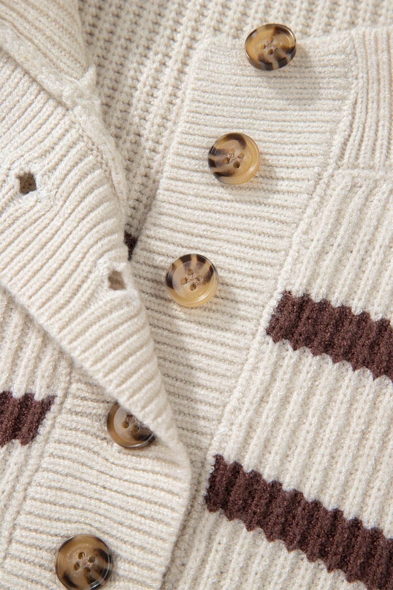 Stripe Ribbed Slouchy Drop Shoulder Henley Sweater - Rooted & Reckless Co.