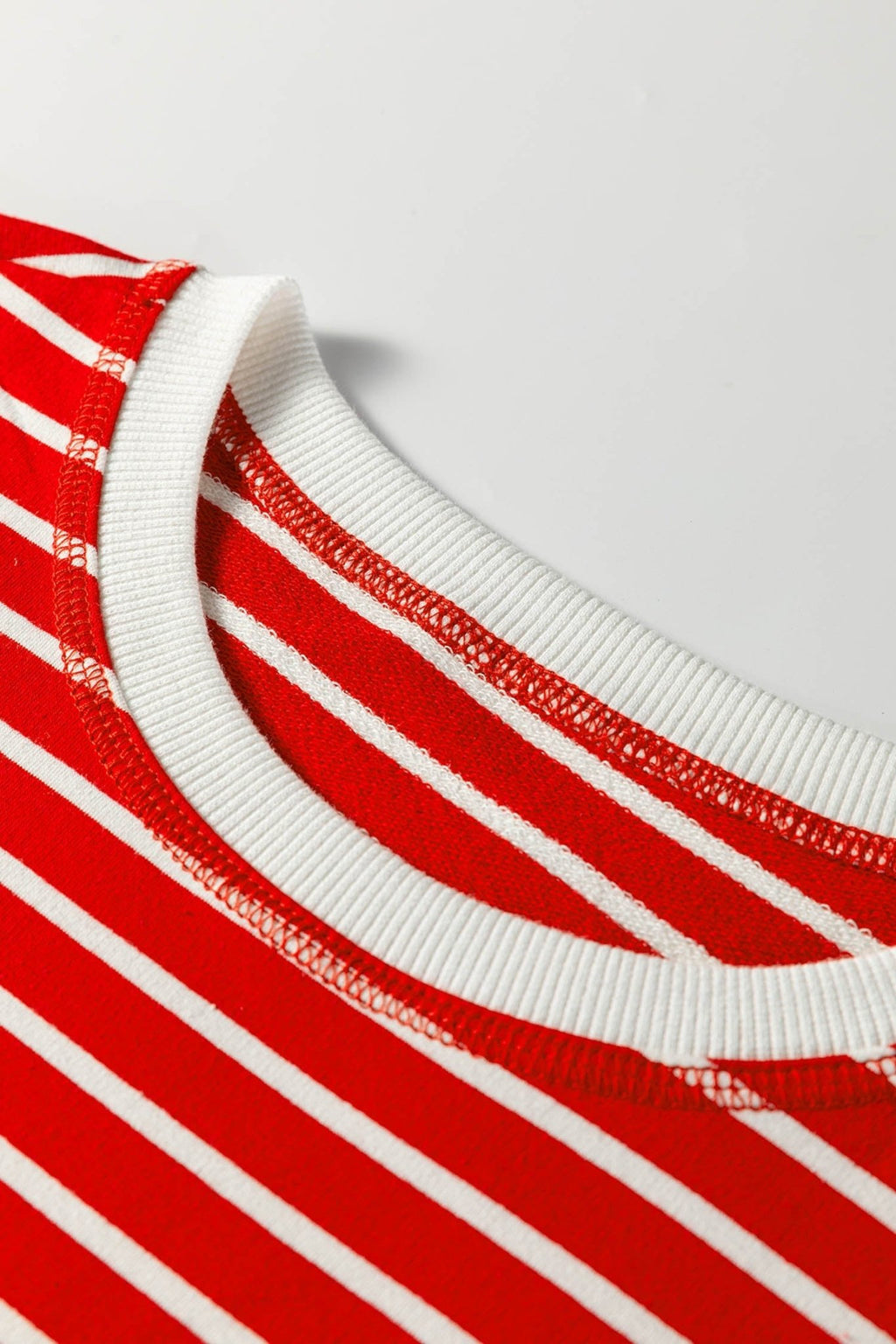 Stripe Ribbed Trim Round Neck Tank Top - Rooted & Reckless Co.