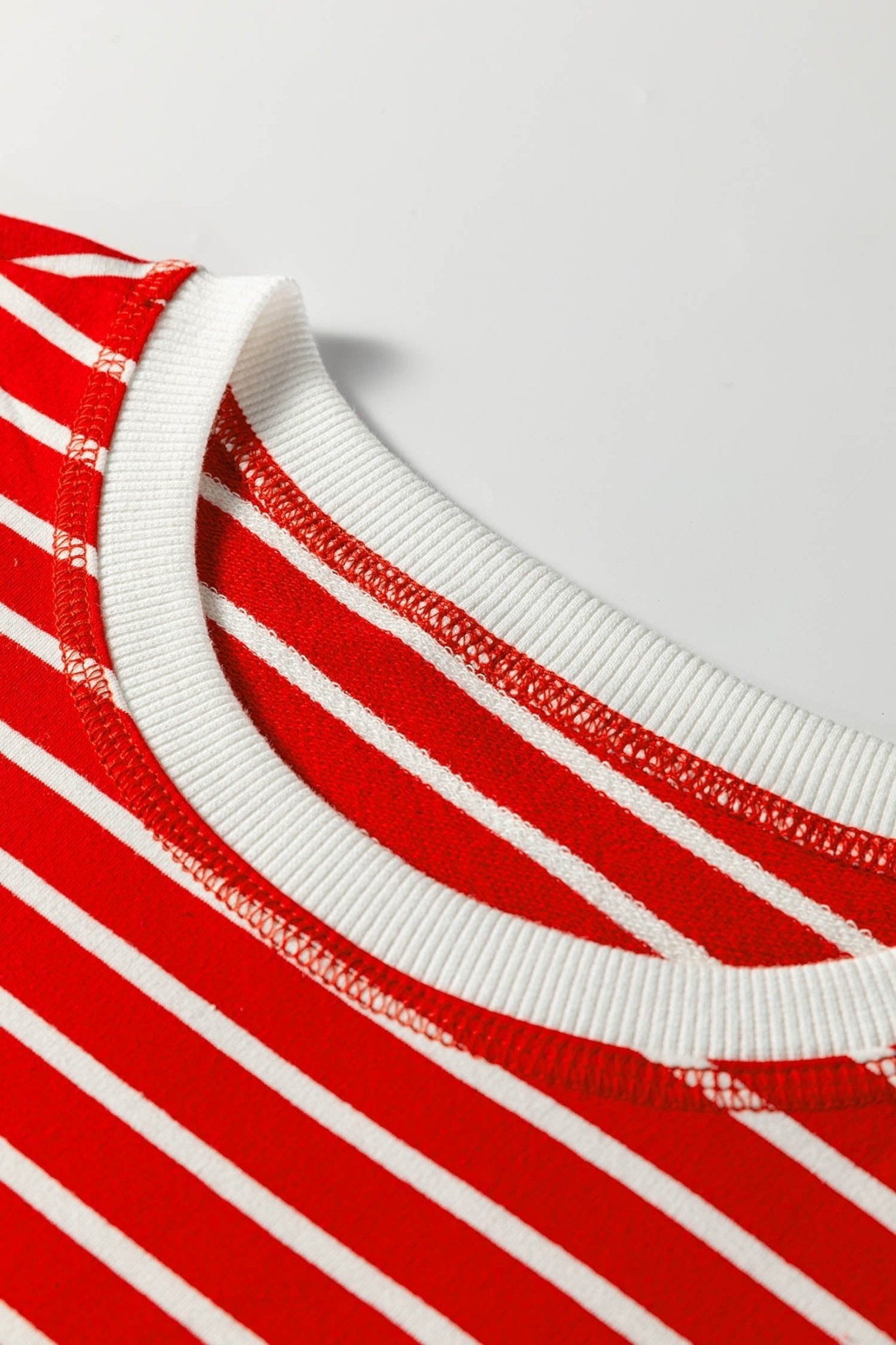 Stripe Ribbed Trim Round Neck Tank Top - Rooted & Reckless Co.