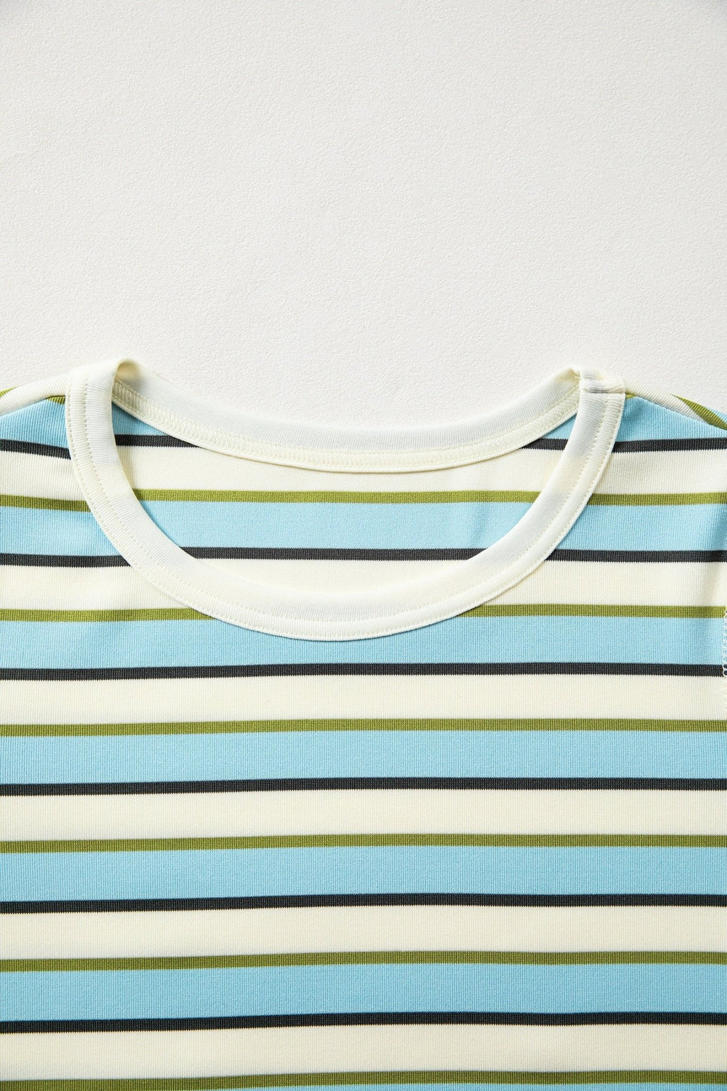 Stripe Round Neck Ribbed Knit Long Sleeve Top - Rooted & Reckless Co.