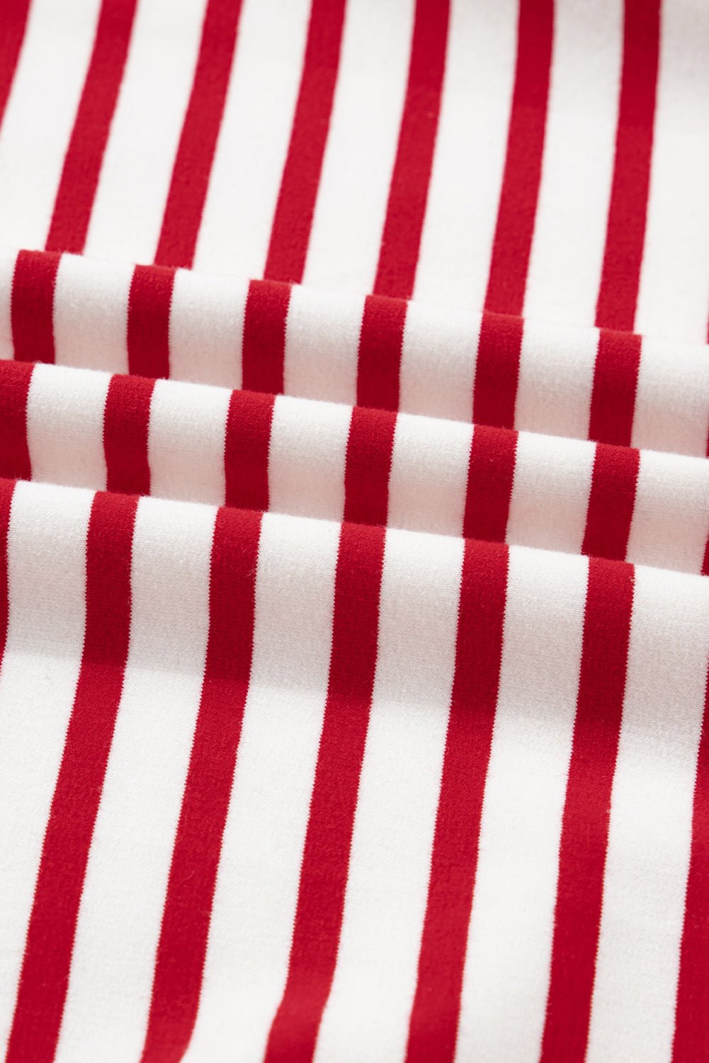 Stripe Round Neck Ruffle Trim Long Sleeve Top - Rooted & Reckless Co.