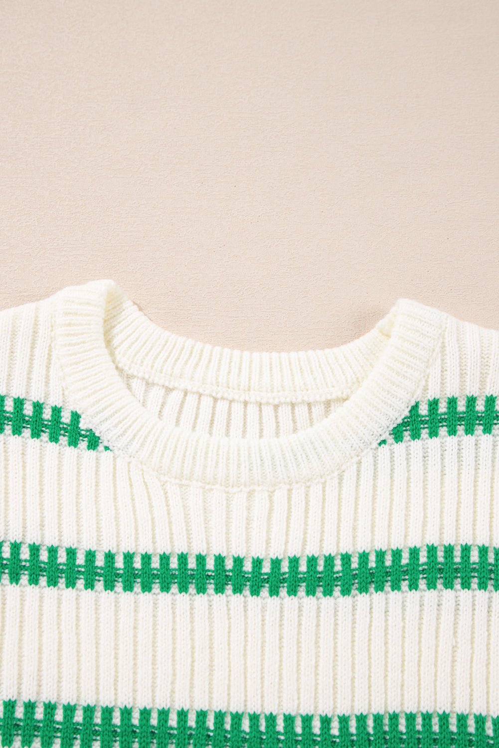 Stripe Round Neck Sleeveless Sweater Top - Rooted & Reckless Co.