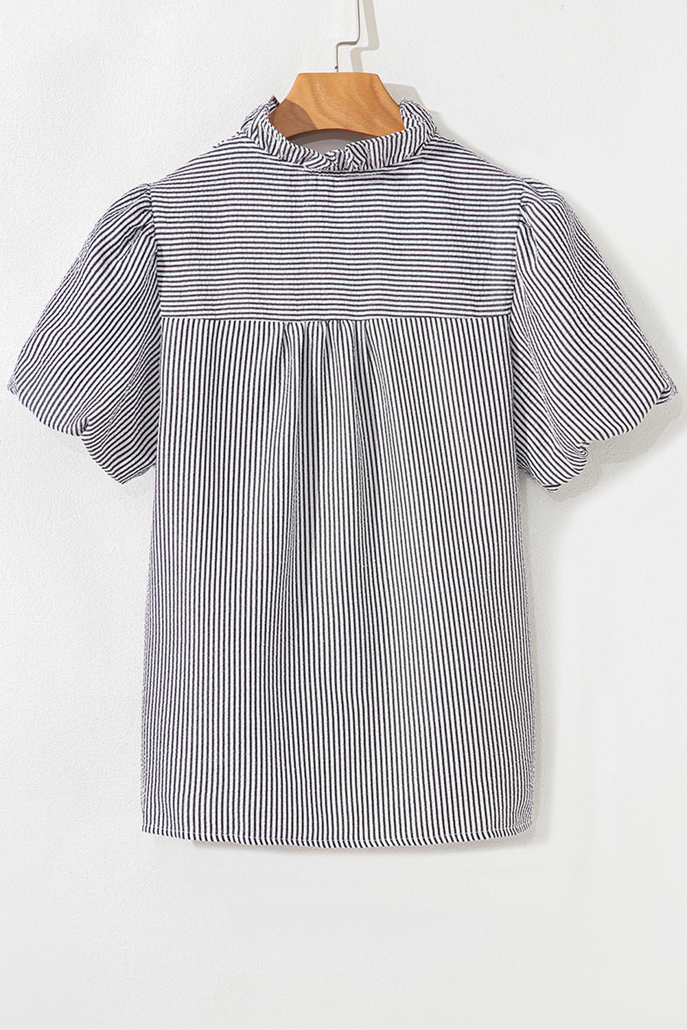 Stripe Ruffle Bubble Sleeve Shirt - Rooted & Reckless Co.