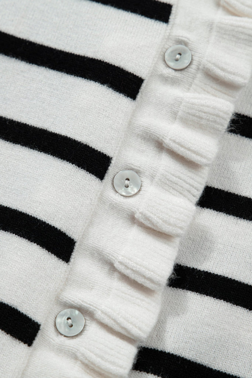Stripe Ruffle Knit Short Sleeve Buttoned Cardigan - Rooted & Reckless Co.