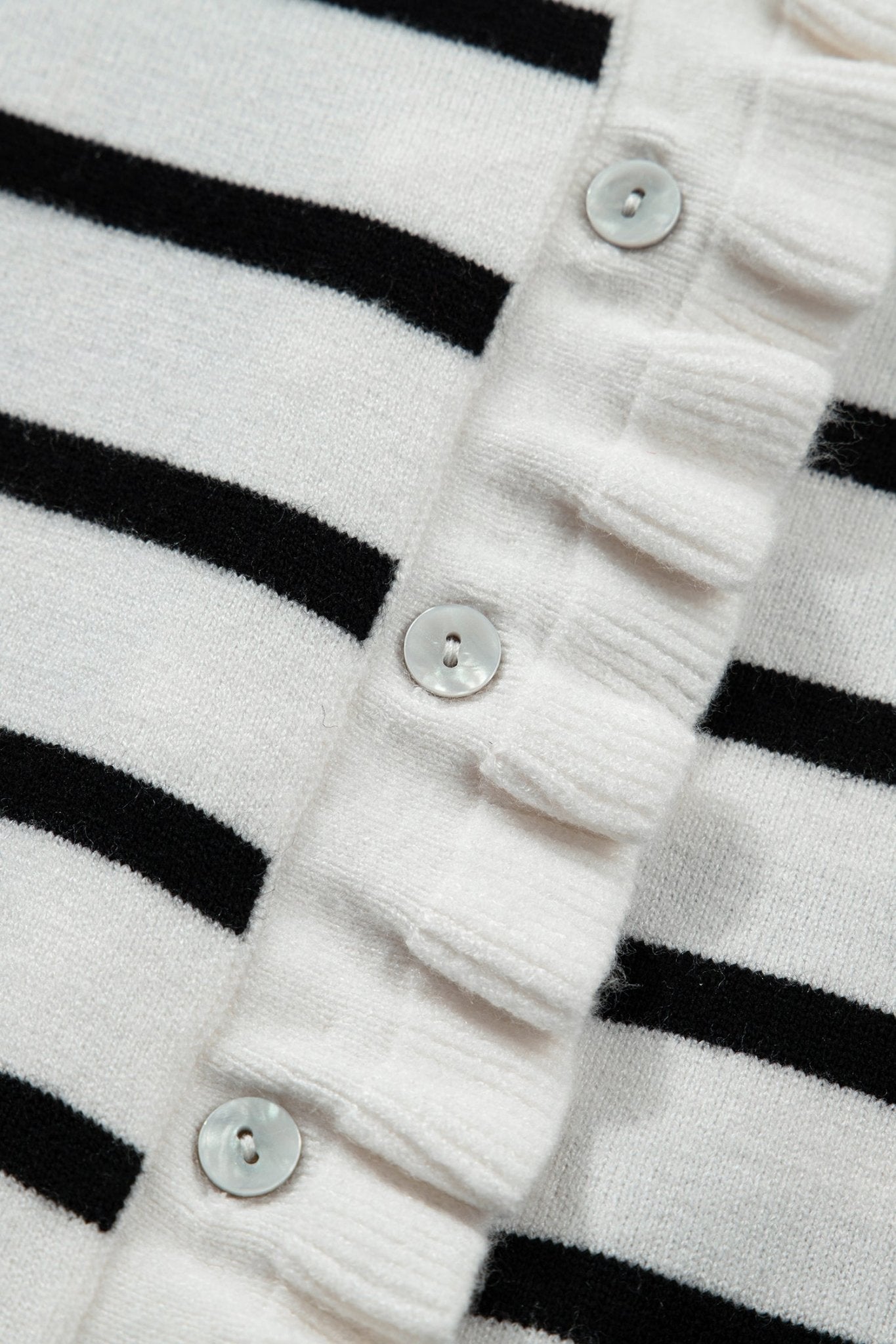 Stripe Ruffle Knit Short Sleeve Buttoned Cardigan - Rooted & Reckless Co.