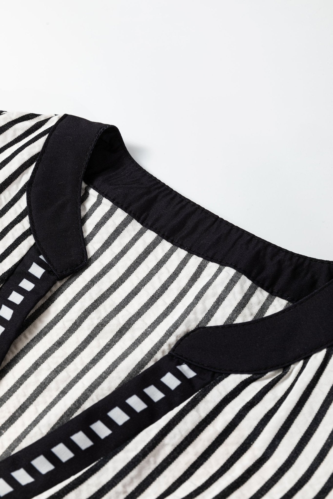 Stripe Ruffle Short Sleeve V-Neck Midi Dress - Rooted & Reckless Co.