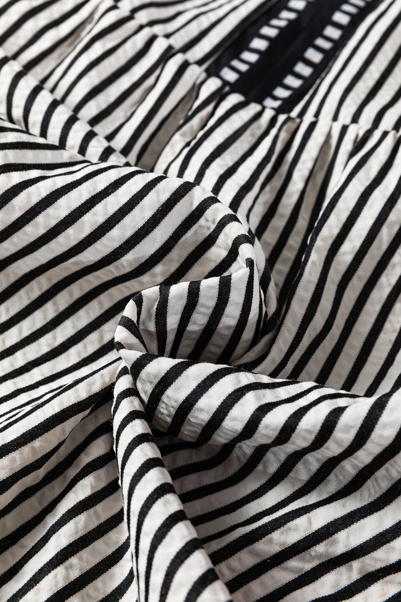 Stripe Ruffle Short Sleeve V-Neck Midi Dress - Rooted & Reckless Co.