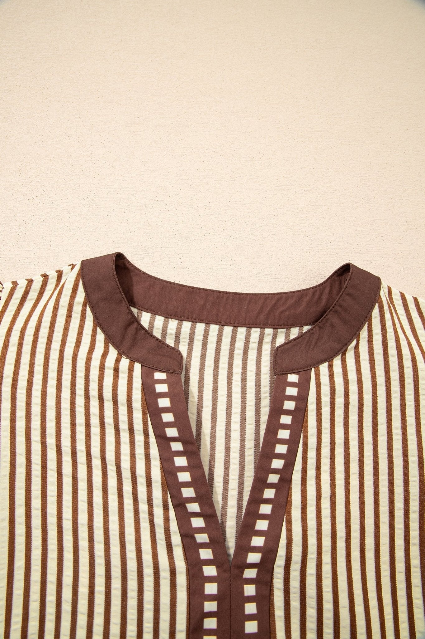 Stripe Ruffle Short Sleeve V-Neck Midi Dress - Rooted & Reckless Co.