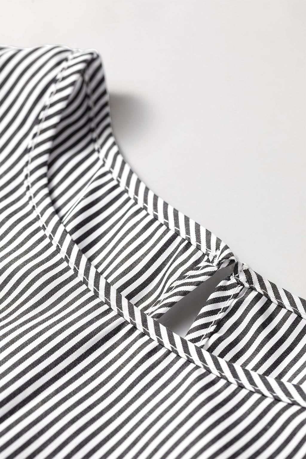Stripe Ruffle Sleeve Round Neck Blouse - Rooted & Reckless Co.